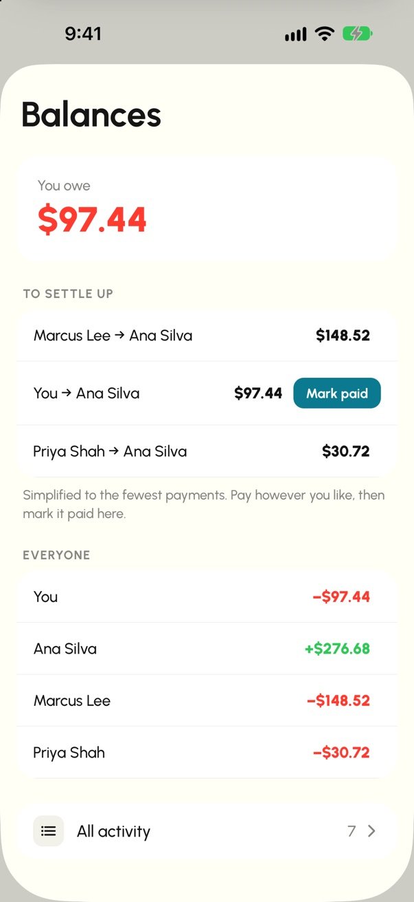 Group balances and who pays who
